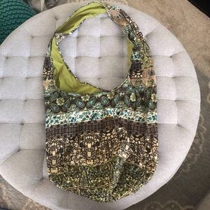 Boho Mixed print cotton hobo tote bag
